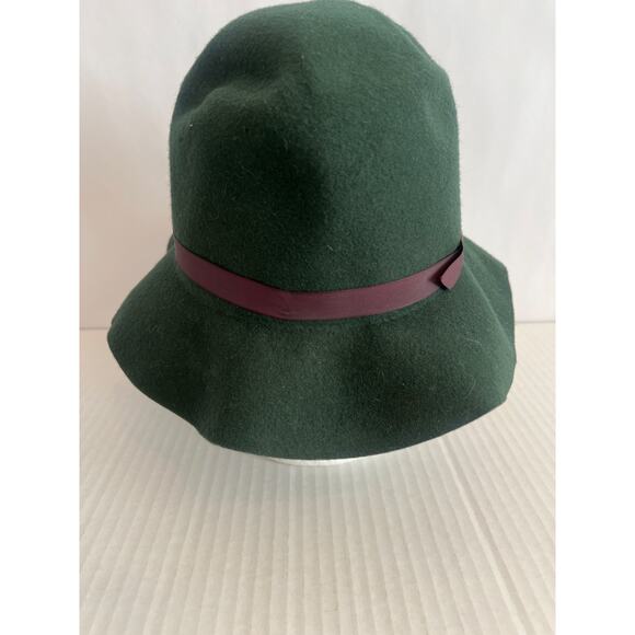 Effanem 100% Wool Crusher Genuine Vintage Hat Dark Green Burgundy Band - Picture 4 of 8